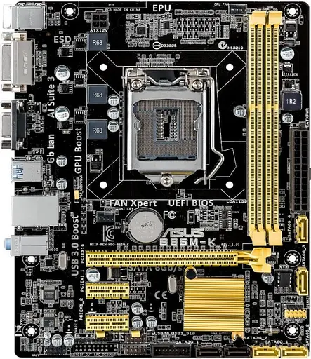 Материнская плата Asus B85M-K LGA 1150 (B85M-K) Б/У - фото 1