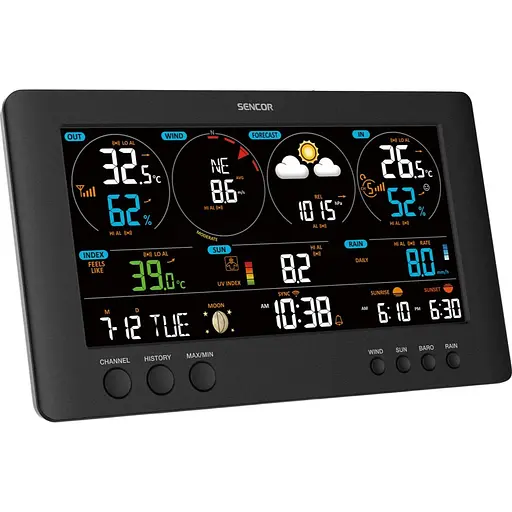 Умная метеостанция Sencor SWS 12500 WIFI черная [134772] - фото 6