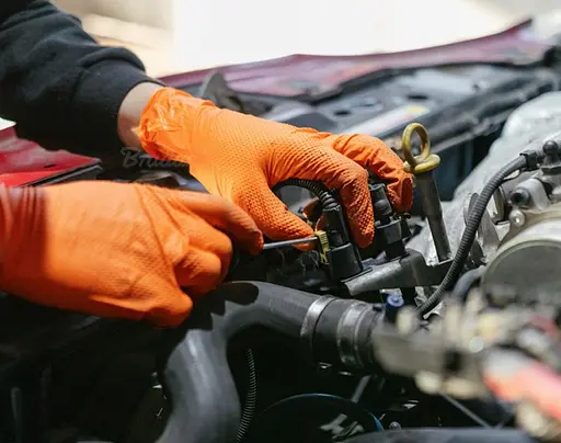 Нитриловые защитные перчатки Bradas DIAMOND размер L 8-9 оранжевые (RWJNDOR9) - фото 2