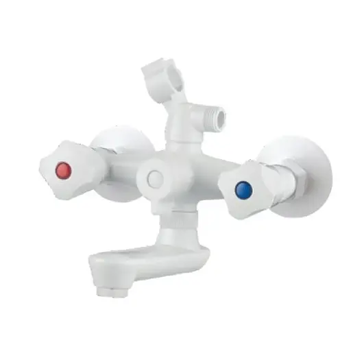 Смеситель для ванны с лейкой Plamix Omega-142 Euro SET white MX9699 Белый - фото 1