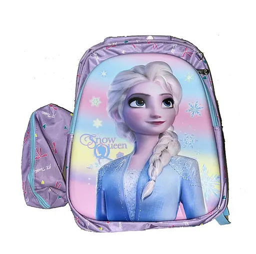 Рюкзак C 65139 пластикова вставка, пенал, регульовані лямки, 2 відділи, в пакеті (6900067651396) Ельза фіолетовий Вид 1 - фото 1