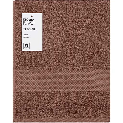 Рушник махровий Ardesto Essence 50х90 см 100% бавовна коричневий (ART2250BR)  - фото 1