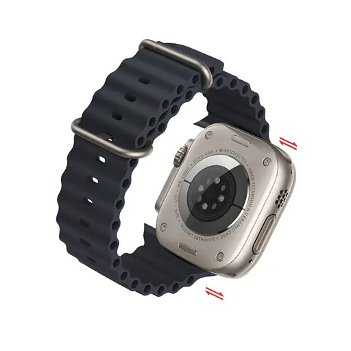 Ремінець силіконовий Hoco iWatch WA12 marine double buckle 42/ 44/ 45/ 49mm midnight синій - фото 4