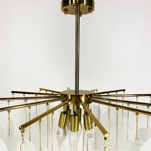 Латунный светильник с уникальными стеклянными пластинами d 60 или 80 см. Line.F Диаметр 60см - фото 2