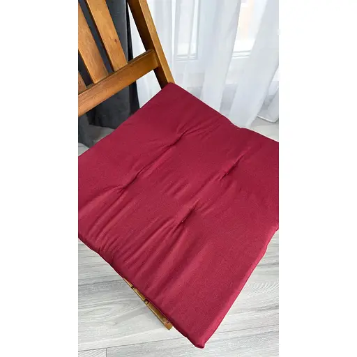 Водоотталкивающая подушка на стул Бордовый однотон (2 шт.) - фото 4