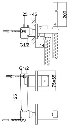 Набір гігієнічного душу прихованого монтажу Kohlman Excelent chrome QW135H, Хром - фото 4