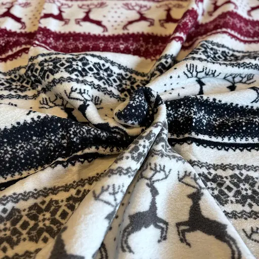 Плед покривало Bridge двосторонній  полуторний Олені яскраві зимовий 200х150 Бавовна Різнобарвний - фото 2