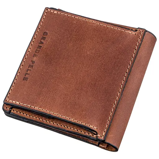 Кожаный портмоне Grande Pelle 10х9.5х1.5 см acs0015763 - фото 2