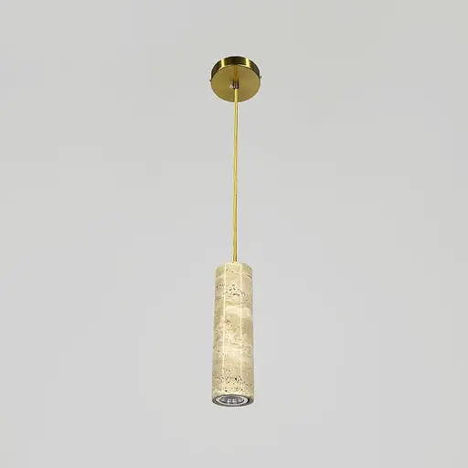 Світильник із підвісним циліндричним травертиновим корпусом Ø6.5х23 см Line F ST004-65 x 230 - фото 3