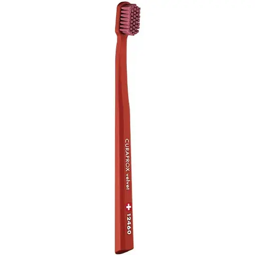Зубна щітка Curaprox Velvet 12460 теракотова з бордовим