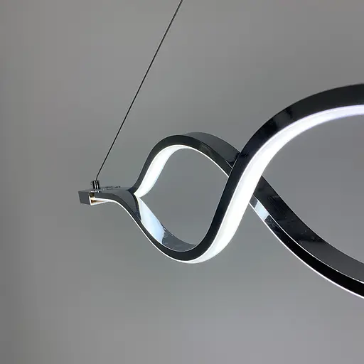 Сучасна срібна люстра Waterlines у двох розмірах Line.F Довжина 120 см - фото 4