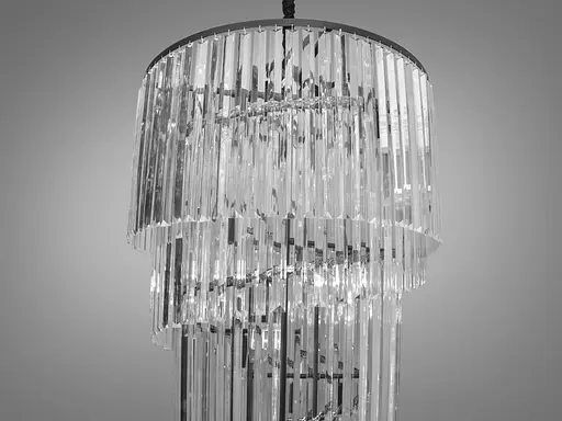 Сучасна кришталева люстра класика на 21 лампу, чорний колір - фото 3