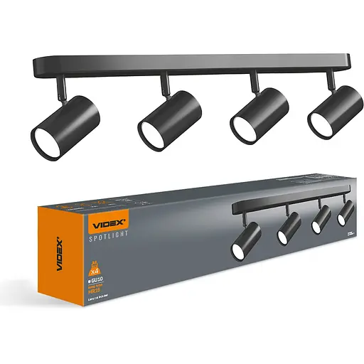 Світильник Videx під лампу 4xGU10 накладний поворотний чорний (VL-SPF05B-WPB) - фото 2
