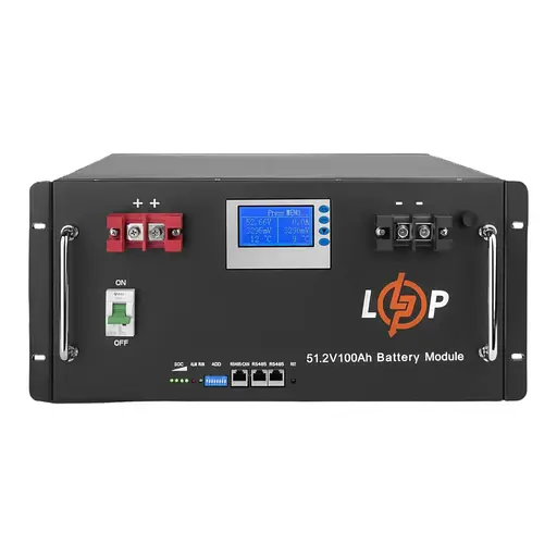 Акумулятор LP LiFePO4 48V (51,2V) - 100 Ah (5120Wh) (Smart BMS 100A) з LCD RM - фото 1