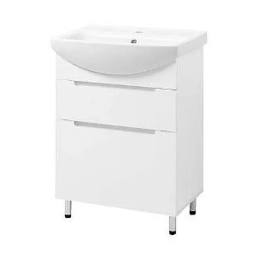 Тумба підлогова ПіК Альба Т8 з раковиною Cersanit Cersania 60 см Білий 30412 - фото 1