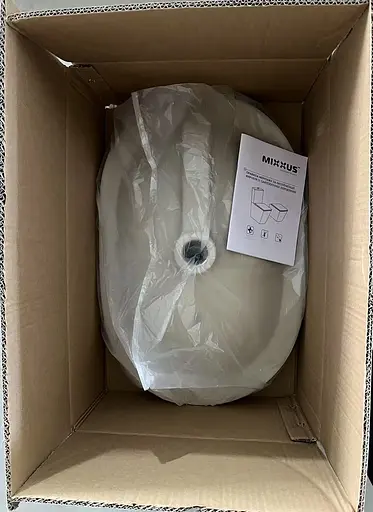 Умивальник врізний на стільницю Mixxus Premium Ellipse-1601 600x400x190 мм з переливом MP6569, Білий - фото 2