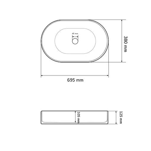 Умивальник VBI Verona 70 beige matt накладний VBI-011306 - фото 2