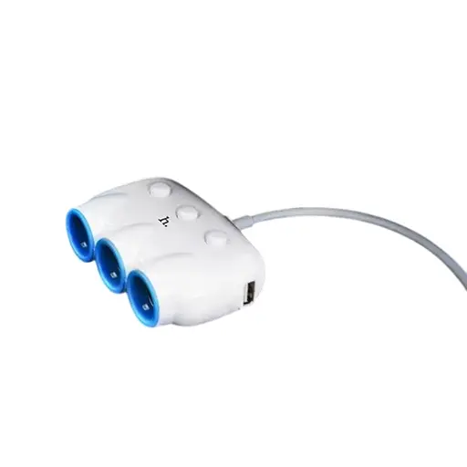 Адаптер тройник Hoco C1 3-in-1 car charger