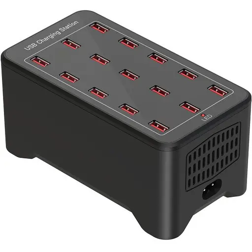 Зарядна станція ILEPO багатопортова на 15 USB портів 100 Вт / мережевий мультизарядний пристрій (19012)