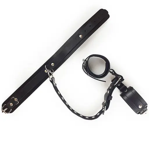 Фіксатори для шиї та рук Art of Sex - Bondage Set з натуральної шкіри, колір чорний - фото 7