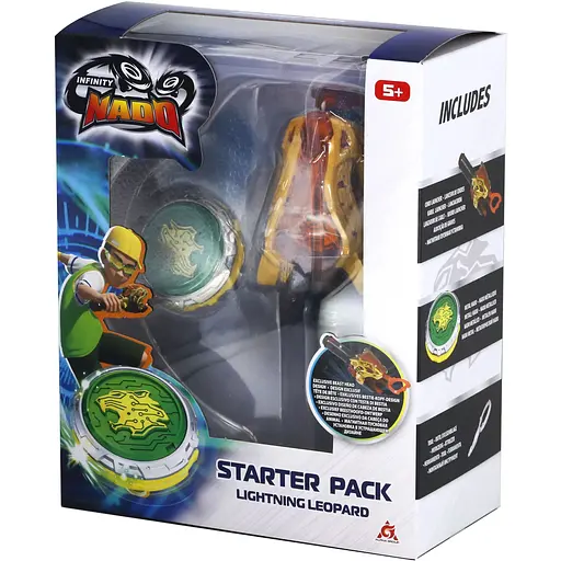 Infinity Nado Дзиґа VI серія Starter Pack Lighting Leopard Сліпучий Леопард
