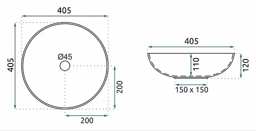 Умивальник Rea Fibo black matt накладний REA-U3301, Чорний матовий - фото 5