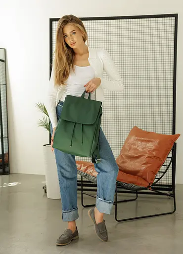 Жіночий рюкзак Sambag Loft LZN зелений 38 х 28 х 18 см (22400007) - фото 5