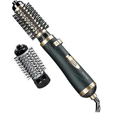 Фен браш стайлер Gemei Gm-4827 з насадками, що обертаються, щітка для вирівнювання та завивки волосся гребінець - фото 1