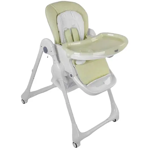 Стульчик для кормления Toti W-56077 (1) мягкий PU, мягкий вкладыш, 4 колеса, съемный столик, в коробке