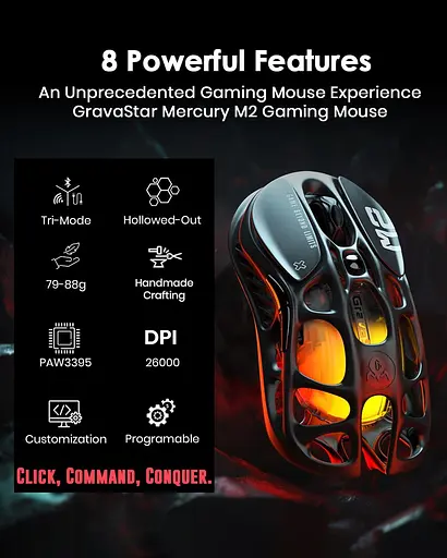 Ігрова Миша GravaStar Mercury M2 - Stealth Black, (GRAVASTARM2_BLK) - фото 7