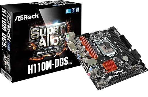 Материнская плата ASRock H110M-DGS LGA 1151v1 (H110M-DGS) Б/У - фото 1