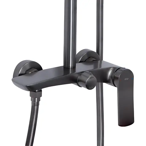 Душевая система для душа Qtap Slavonice на два потребителя QTSLA110GMB45913 Gunmetal Black PVD, Шлифованный черный хром - фото 3