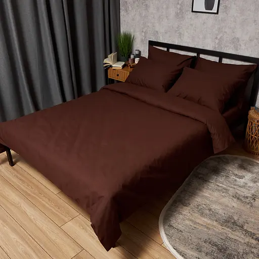 Комплект постільної білизни Moon&Star Бязь Gold Люкс Chocolate Dream King Size 220x240 наволочки 4х50х70 - фото 1