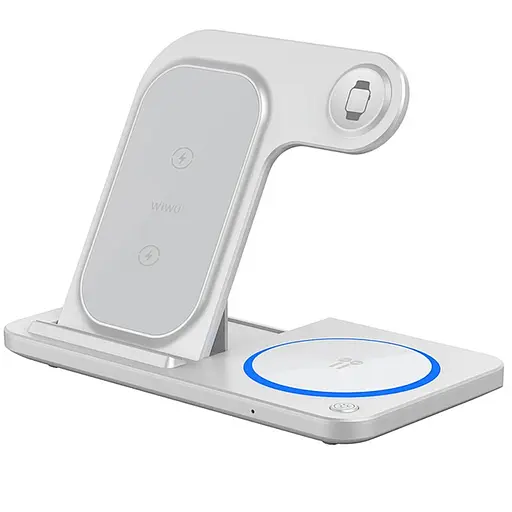 БЗП WIWU Wi-W020 3 in 1 wireless charger White - фото 8