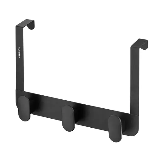 Дверний вішак Ardesto Minimalism на 3 гачка чорний 30 x 3 x 20 см (ARHB3109B)