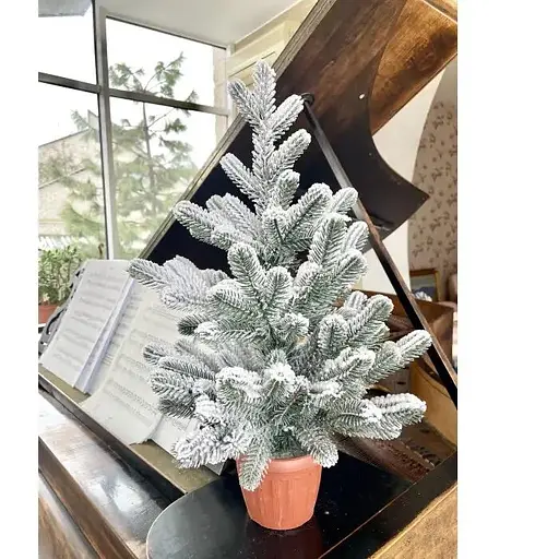 Елка Hvoya Traditional литая в горшке 50 см заснеженная - фото 3