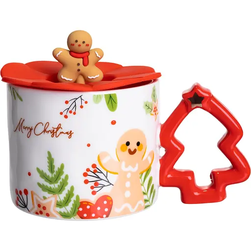 Чашка фарфоровая Christmas Tree 400 мл коралловый FM-CS-18A