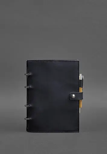 Шкіряний блокнот з датованим блоком (Софт-бук) 9.1 синій Crazy Horse - фото 2