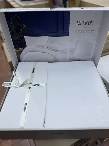 Постільна білизна Melkor V1 Beyaz Ранфорс Жаккард Clasy pbe0052071 - фото 3