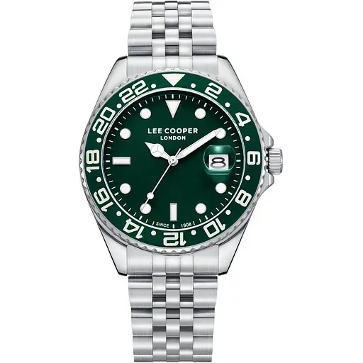 Часы мужские Lee Cooper Daytona Green Серебристый (3432)