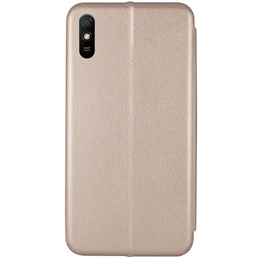 Кожаный чехол-книжка Epik Classy для Xiaomi Redmi 9A Золотой - фото 2