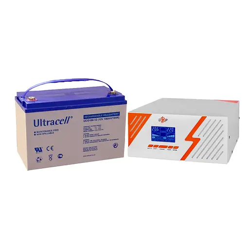 Комплект резервного живлення LogicPower 1050Вт/ Ultracell GEL 12В, 100Ач