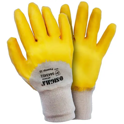 Перчатки трикотажные Sigma с нитриловым покрытием 9443441 - фото 1