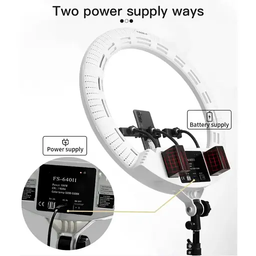 Кільцева LED лампа Veron FS-640 II 55см 100W 3200-5500K White [121979] - фото 7