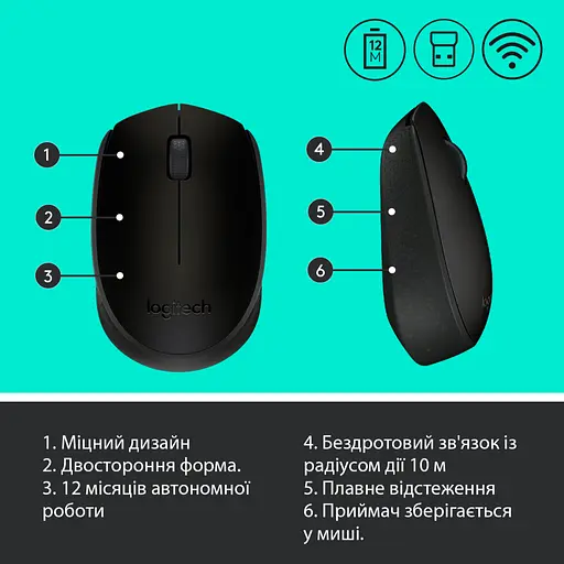 Мишка Logitech M171 Black (910-004424) - фото 7