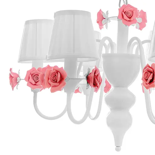 Люстра подвесная Brille с абажуром флористика E14 40W WH (BKL-517S/6) - фото 6