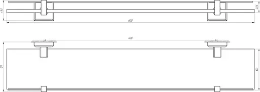 Полка Topaz TKB 9927, Хром - фото 4