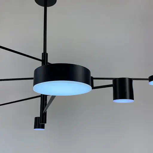 Сучасна чорна LED люстра FLEA з ріжками, що регулюються по осі Line.F DE 31/8 BK - фото 9