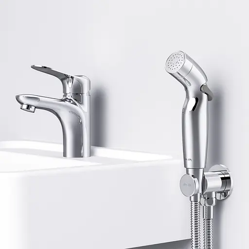 Змішувач для умивальника з гігієнічним душем Am.Pm Sunny хром F85C03000, Хром - фото 3