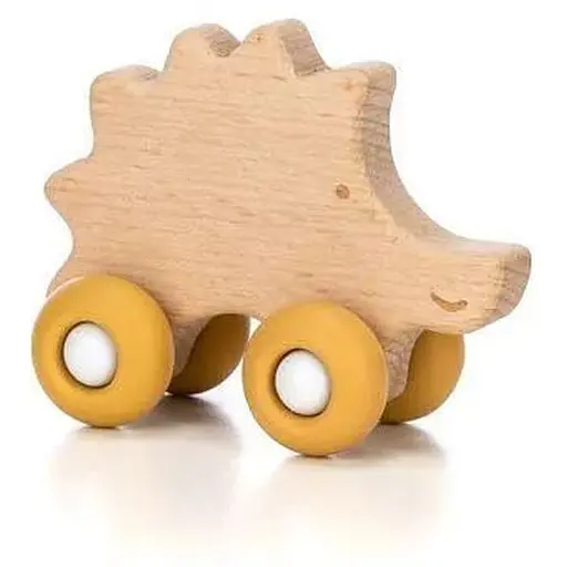 Деревянная игрушка FreeON ежик на силиконовых колесах
